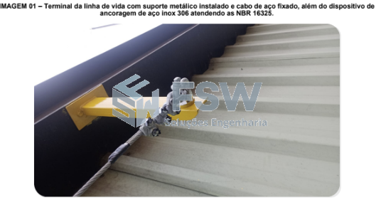 Linha de vida para segurança em pintura de fachada — 1